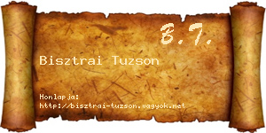 Bisztrai Tuzson névjegykártya